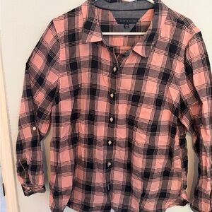 Tommy Hilfiger Pink and Black Checkered Shirt